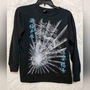 Top Heavy Black Dragon Graphic Kids Shirt 2011 Boys XL
